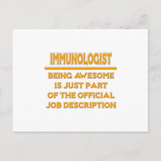 Geweldige immunoloog .. Taakbeschrijving Briefkaart