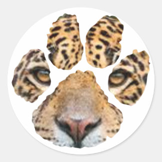 Geweldige Jaguar Paw Print Ronde Sticker