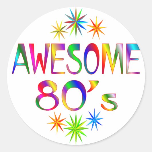 Geweldige jaren 80 ronde sticker (Voorkant)