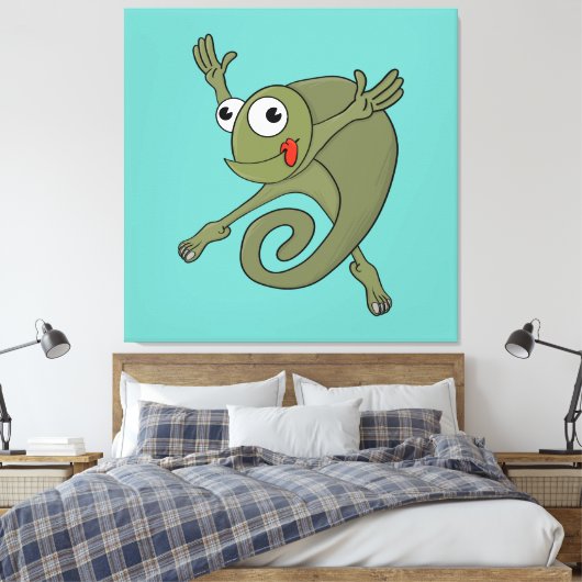 Geweldige kameleon canvas afdruk (Insitu (Slaapkamer))