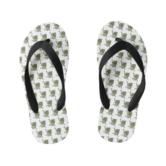 Geweldige kameleon kinder teenslippers (Voetbed)