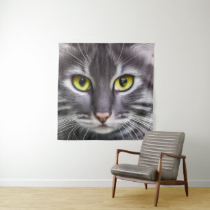 Geweldige kattenportret wandkleed
