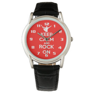Geweldige Keep Calm en Rock on Horloge