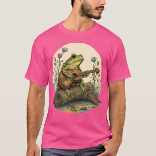 Geweldige kikker die gitaarkikker speelt en banjo t-shirt