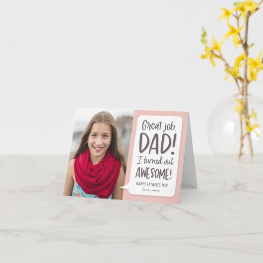 Geweldige Kind bewerkbare kleuren Vaderdag Kaart (Gele Bloem)