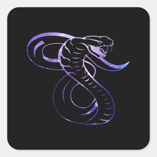Geweldige King Cobra Snake Vierkante Sticker (Voorkant)