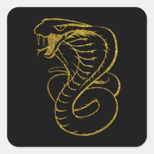 Geweldige King Cobra Snake Vierkante Sticker