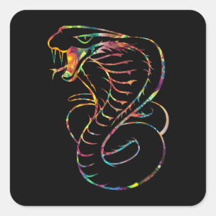 Geweldige King Cobra Snake Vierkante Sticker