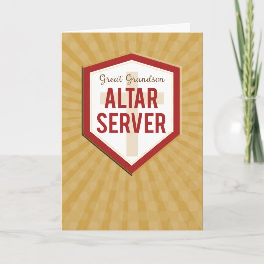Geweldige kleinzoon Altaar Server Gefeliciteerd Kaart (Voorkant)