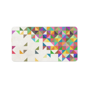 Geweldige kleurig retro geometrisch patroon etiket