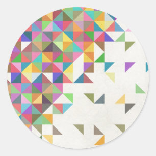 Geweldige kleurig retro geometrisch patroon ronde sticker