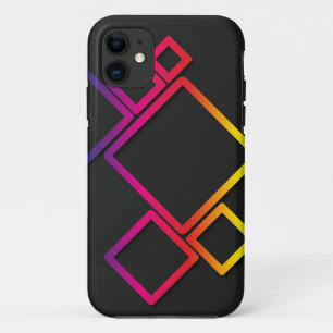 Geweldige kleurrijke vierkanten op zwart nr. 1 iPhone 11 hoesje