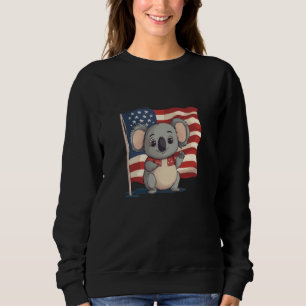 Geweldige Koala met America Flag kostuum voor jong Trui