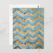 Geweldige koel chevron zigzag patroon briefkaart (Voorkant / Achterkant)