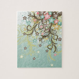 Geweldige koele stippen bladeren splatten bloemen legpuzzel