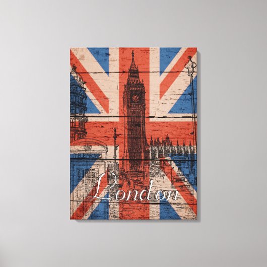 Geweldige, koele trendy oude houtschop U.K. Marker Canvas Afdruk (Voorkant)
