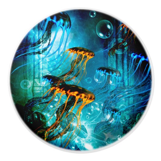 Geweldige kwallen keramische knop (Voorkant)