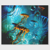 Geweldige kwallen, onderwaterwereld cadeaupapier (Vlak)