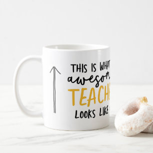 Geweldige leraar modern typografie geel geschenk koffiemok