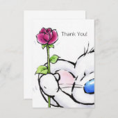 geweldige leuke muis met rode roos, bedankt (Voorkant / Achterkant)