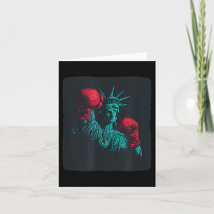Geweldige Liberty Met Bokshandschoenen Kostuum  Kaart