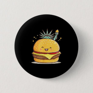 Geweldige Liberty Statue Burger kostuum voor jonge Ronde Button 5,7 Cm