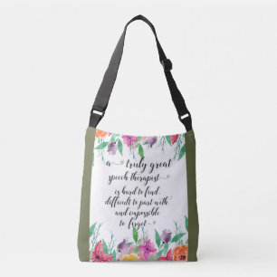Geweldige logopedist op school bedankt cadeau logo crossbody tas