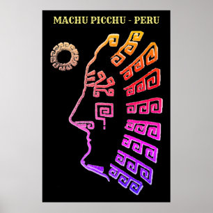Geweldige Machu Picchu tekening Poster