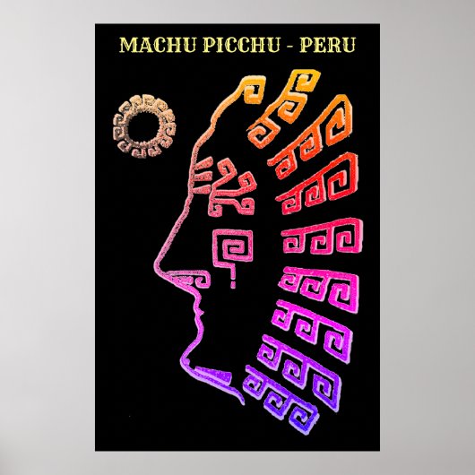 Geweldige Machu Picchu tekening Poster (Voorkant)