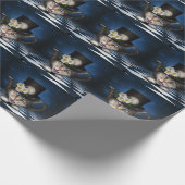 Geweldige Mad Hatter Theepot Cat Whimsical Design Cadeaupapier (Hoek)