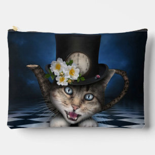 Geweldige Mad Hatter Theepot Cat Whimsical Design Etui
