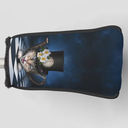 Geweldige Mad Hatter Theepot Cat Whimsical Design Golfheadcover (Voorkant)