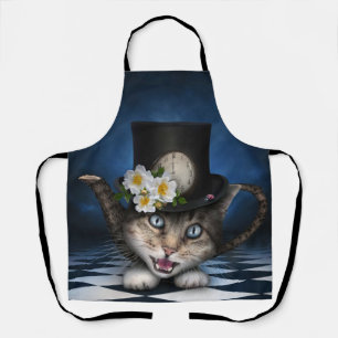 Geweldige Mad Hatter Theepot Cat Whimsical Design Schort