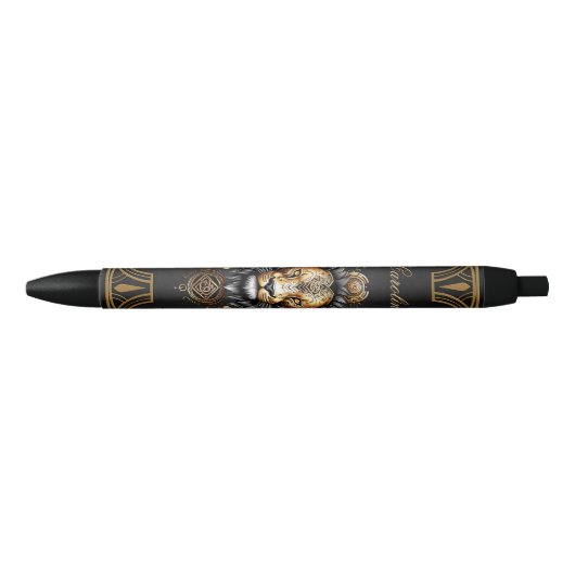 Geweldige majestueuze leeuw zwarte inkt pen (Voorkant)
