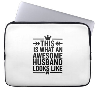 Geweldige Man Minimalistische Typografie Laptop Sleeve