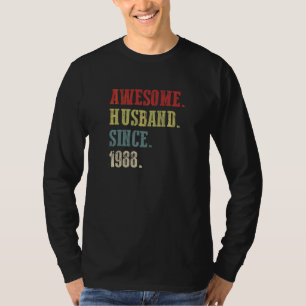 Geweldige man sinds 1988 34 huwelijksfeestdag t-shirt