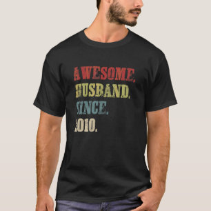 Geweldige man sinds 2010 12 bruiloft t-shirt