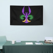 Geweldige Mardi Gras Fleur Lis Crawfish New Orlean Spandoek (Beurs)