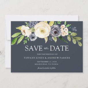 Geweldige marineslag en witte Waterverf drijvende  Save The Date