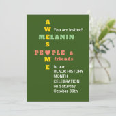Geweldige Melanin Black History-maand uitnodiging (Staand voorkant)