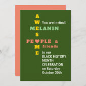 Geweldige Melanin Black History-maand uitnodiging (Voorkant / Achterkant)