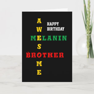 Geweldige Melanin Brother Happy Birthday Kaart