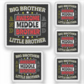 Geweldige middelste broer - is groot en klein sticker (Voorkant)