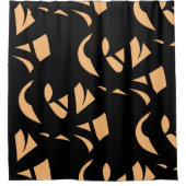 Geweldige modern Art Peach / zwart Douchegordijn (Voorkant)