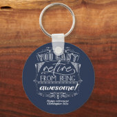 Geweldige modern blauw vervroegd pensioen sleutelhanger (Voorkant)