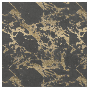 Geweldige modern faux goud glitter zwarte marmer stof