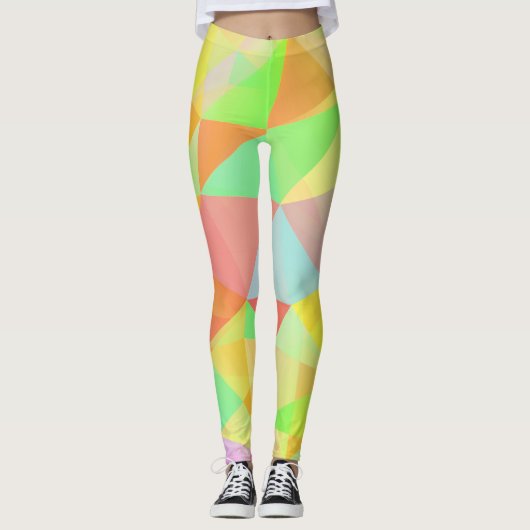 Geweldige modern geometrisch multi-kleurenpatroon leggings (Voorkant)