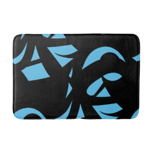 Geweldige moderne kunst blauw / zwart badmat