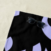 Geweldige moderne kunst zwart en lavender strandlaken (In situ)