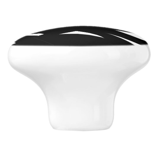 Geweldige moderne kunst zwart-wit keramische knop (Zijkant)